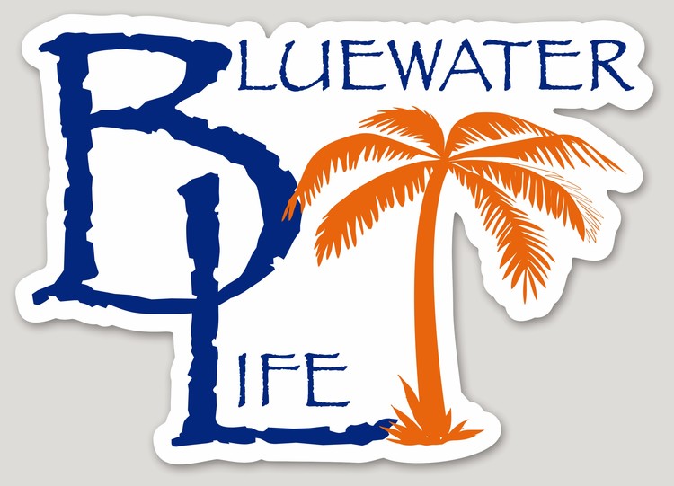 Bluewater Life Logo Decal Square 7.09 X 5.00 Inch